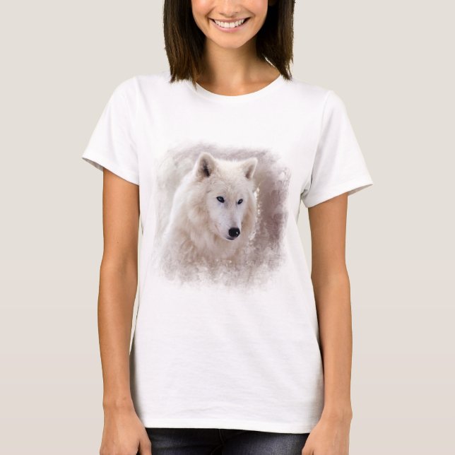 T-SHIRT CHIEN DE TRAÎNEAU SIBÉRIEN BLANC (Devant)