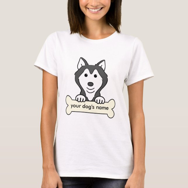 T-shirt Chien de traîneau sibérien personnalisé (Devant)