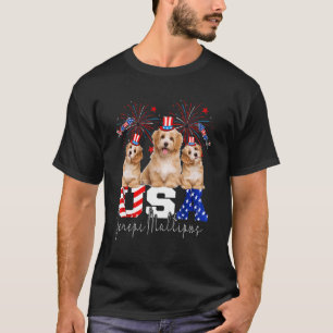 T-shirt Chien de trois Usa Jenepi Maltipoos Casquette amér