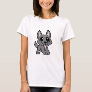 T-shirt chien de troupeau australien bleu dessin animé