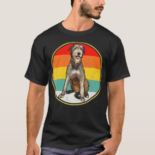 T-shirt Chien de Wolfhound irlandais Sunset vintage Retro