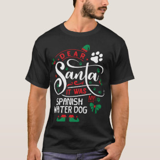 T-shirt Chien d'eau espagnol Chien de Noël Chien de race d