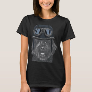 T-shirt Chien d'eau portugais portant une moto Vintage Il