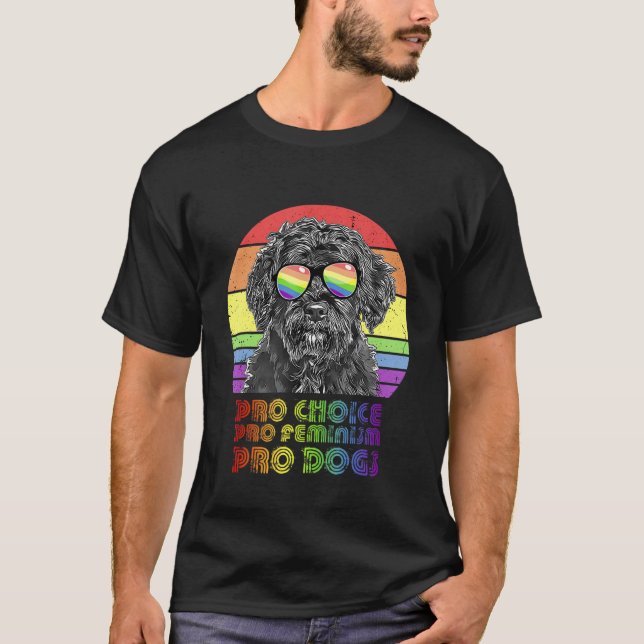 T-shirt Chien d'eau portugais Pro Choice Pro Feminism Pro  (Devant)
