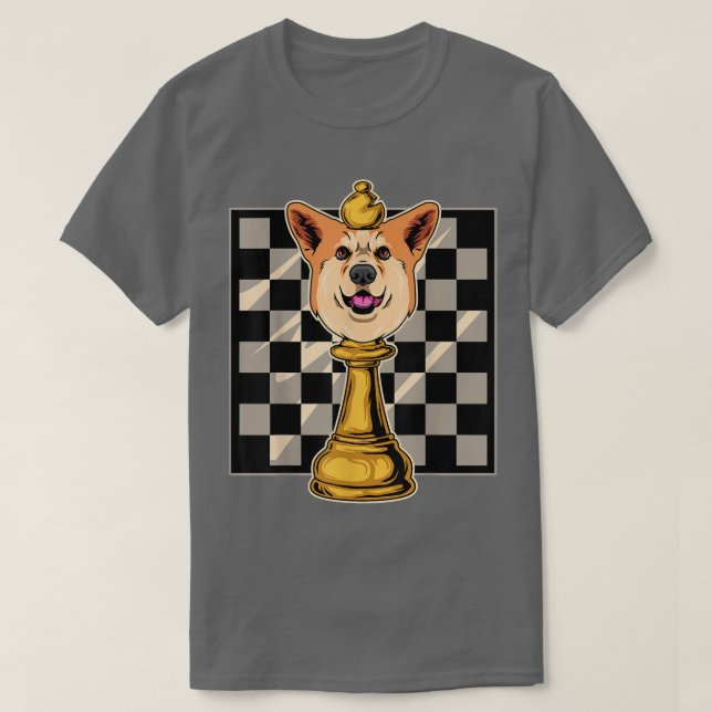 T-shirt Chien d'échecs Corgi (Design devant)
