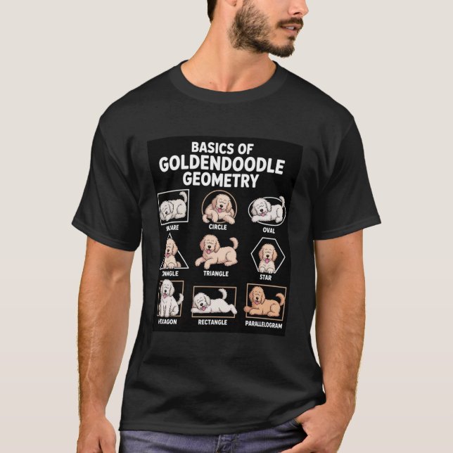 T-shirt Chien Décor Géométrie Math Goldendoodle Chien Drôl (Devant)