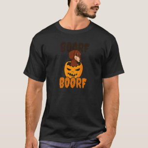 T-shirt Chien d'Halloween Citrouille du Boorf