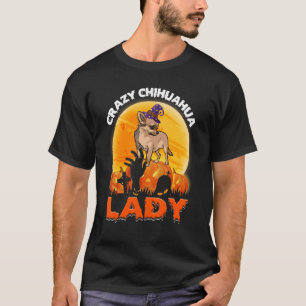 T-shirt Chien d'Halloween, dame du Chihuahua fou