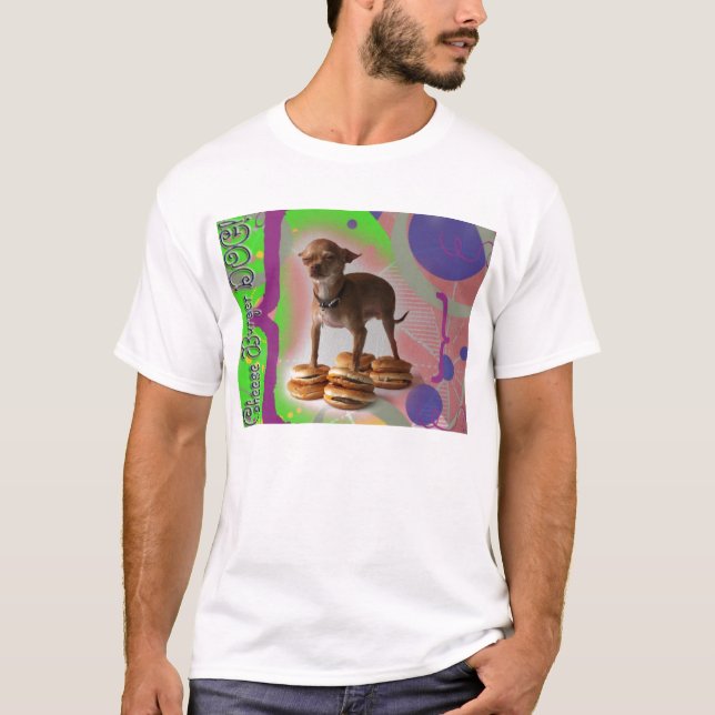 T-shirt Chien d'hamburger de fromage (Devant)