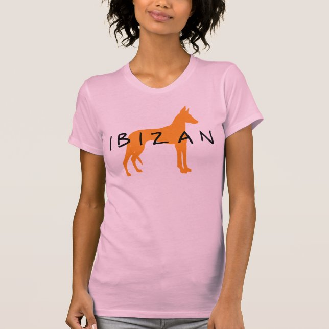 T-shirt Chien d'Ibizan (or avec le texte) (Devant)