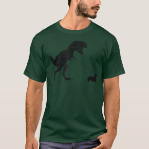 T-shirt Chien Dinosaur Vintage Tyrannosaurus Re & Corgi