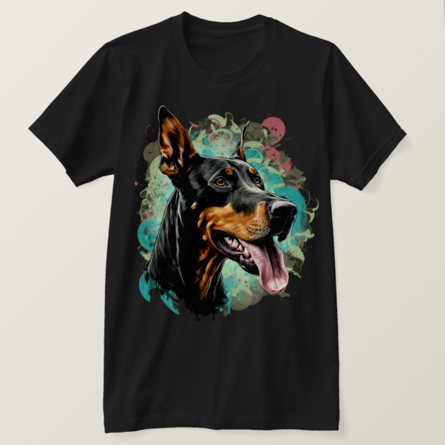 T-shirt Chien Doberman Avec La Langue (Design devant)