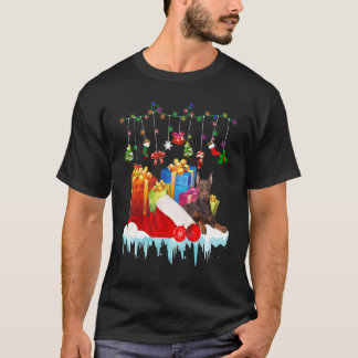 T-shirt Chien Doberman Mignon Vêtements de Noël Santa Chie