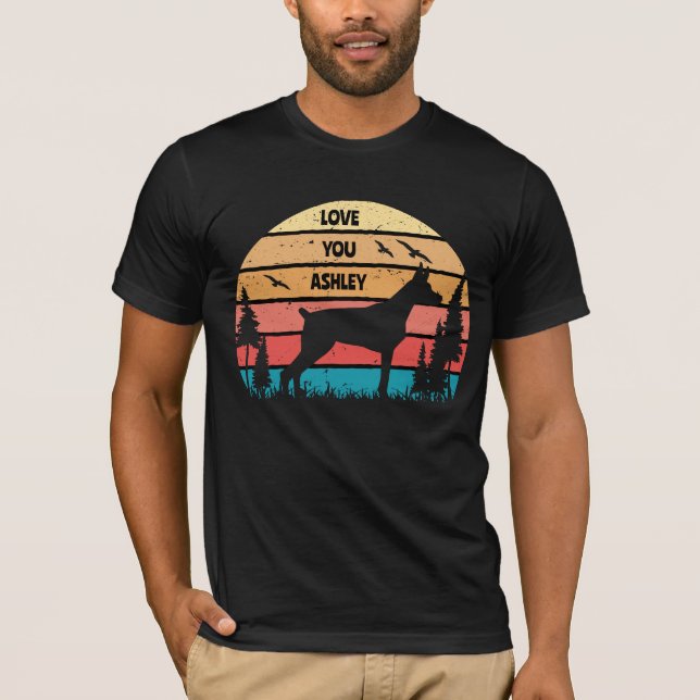 T-shirt Chien Doberman Vintage rétro (Devant)