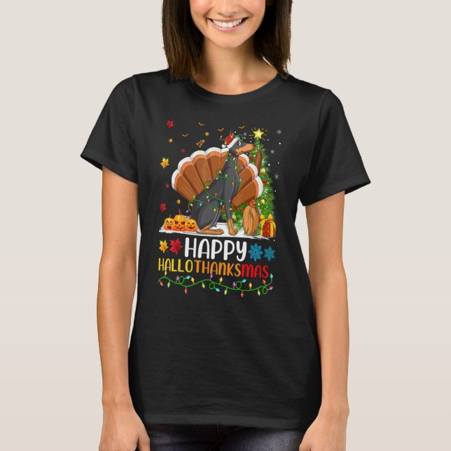 T-shirt Chien Dobermann Pinscher Heureux Chien Hellothanks (Devant)