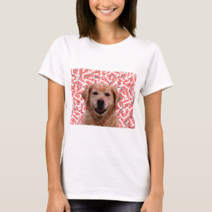 T-shirt Chien d'or de rétritrice souriant de Noël