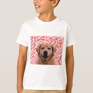 T-shirt Chien d'or de rétritrice souriant de Noël