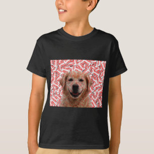 T-shirt Chien d'or de rétritrice souriant de Noël