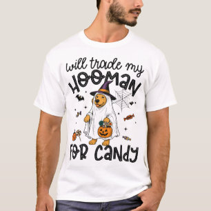 T-shirt Chien doré drôle d'Halloween fantôme effrayant