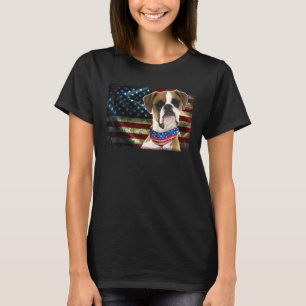 T-shirt Chien Drapeau Américain Hommes Femme