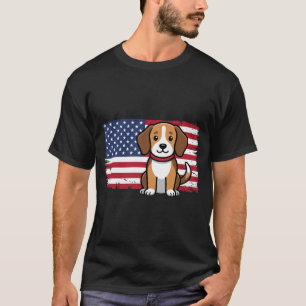 T-shirt Chien Drapeau Américain Vectoriel Patriotique