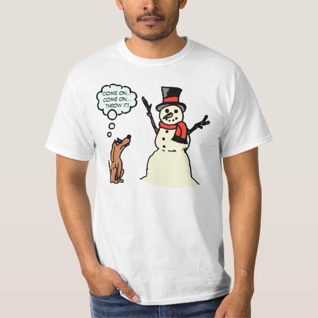 T-shirt Chien drôle avec la chemise de Noël de bonhomme de (Devant)