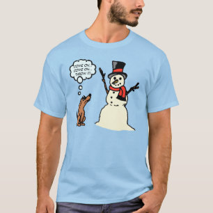 T-shirt Chien drôle avec la chemise de Noël de bonhomme de