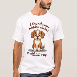 T-shirt Chien Drôle Chaussettes Cachées Citation Vintage D