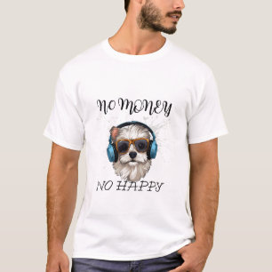 T-shirt chien drôle - Chiot mignon avec écouteurs