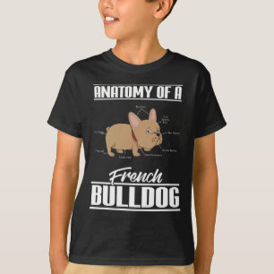 T-shirt Chien drôle d'anatomie de bouledogue français