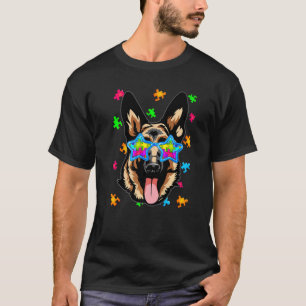 T-shirt Chien drôle de berger allemand Puzzle Sensibilisat