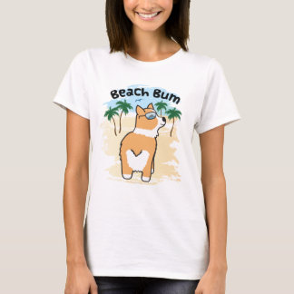 T-shirt Chien drôle de corgi de bon à rien de plage mais
