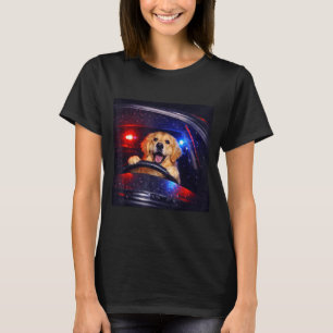 T-shirt Chien drôle de golden retriever conduisant un mème