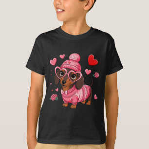 T-shirt Chien drôle de la Saint-Valentin teckel Cœur Amour