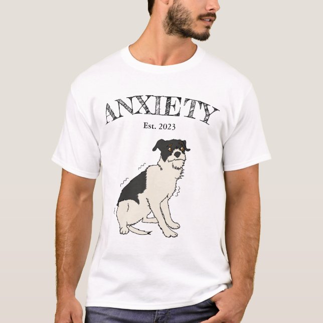 T-shirt Chien drôle de T-shirt Anxie-tee (Devant)