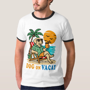 T-shirt Chien Drôle en Vacances Été Mignon