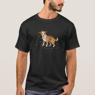 T-shirt Chien drôle festif chiot adorable emmêlé dans Noël