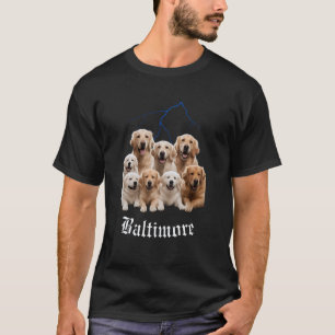 T-shirt Chien Drôle Golden Retriever Contrefaçon Baltimore