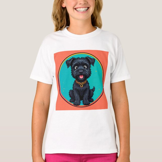 T-shirt Chien drôle Illustration numérique colorée (Devant)