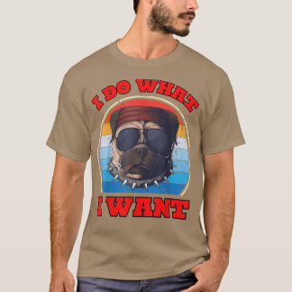 T-shirt chien drôle Je fais ce que je veux chien rétro vin