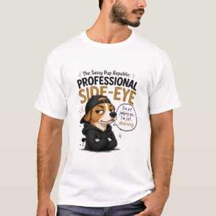 T-shirt Chien drôle qui louche - "Je ne te juge pas"