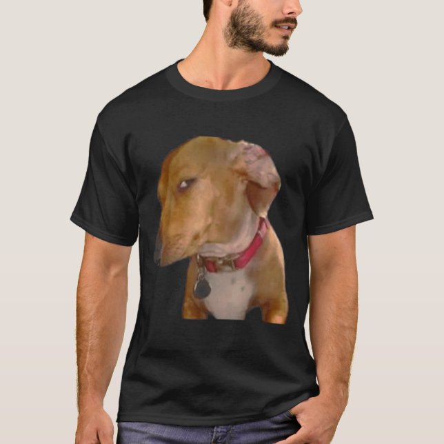 T-shirt Chien Drôle Regard Latéral Ampoulé (Devant)