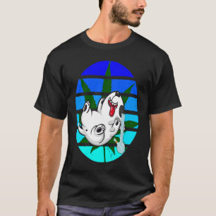 T-shirt Chien drôle se disputant avec bong Reggae