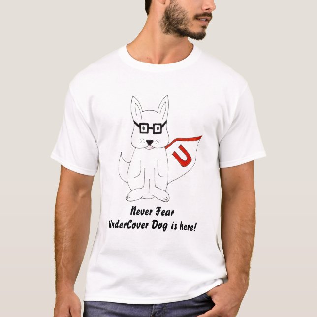 T-shirt Chien drôle sous couverture (Devant)