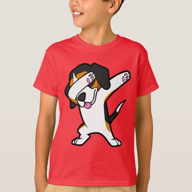 T-shirt Chien drôle tamponnant drôle de limande de danse (Devant)