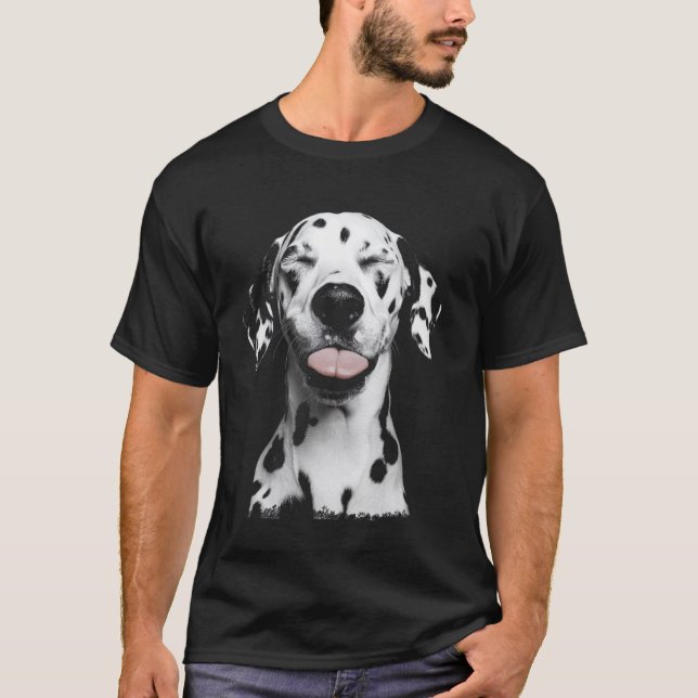 T-shirt Chien Drôle Visage Dalmatien (Devant)