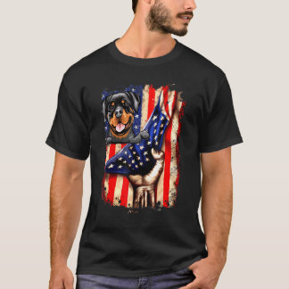 T-shirt Chien du drapeau américain Patriotic Rottweiler