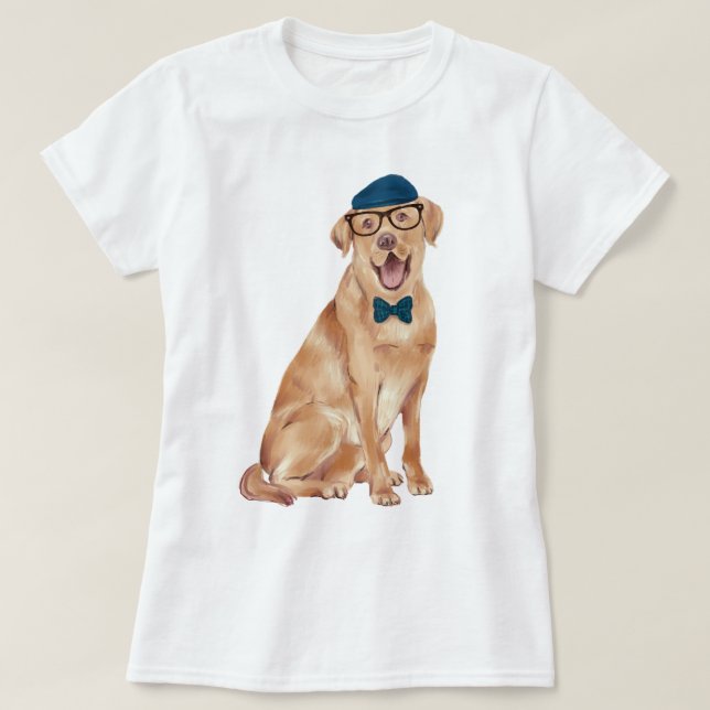 T-shirt Chien du Labrador peint à la main (Design devant)
