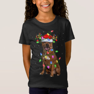 T-Shirt Chien du Staffordshire de Père Noël