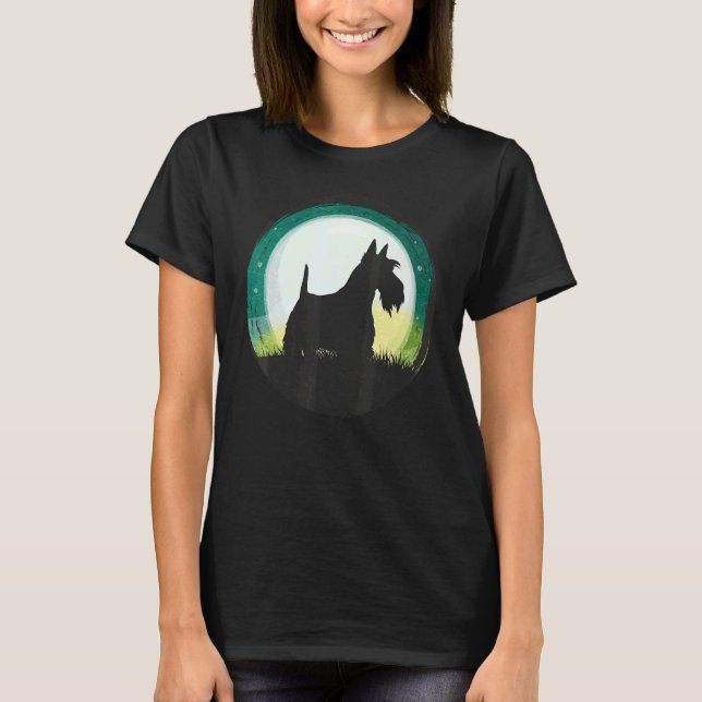 T-shirt Chien écossais Aberdeen Terrier Retro (Devant)